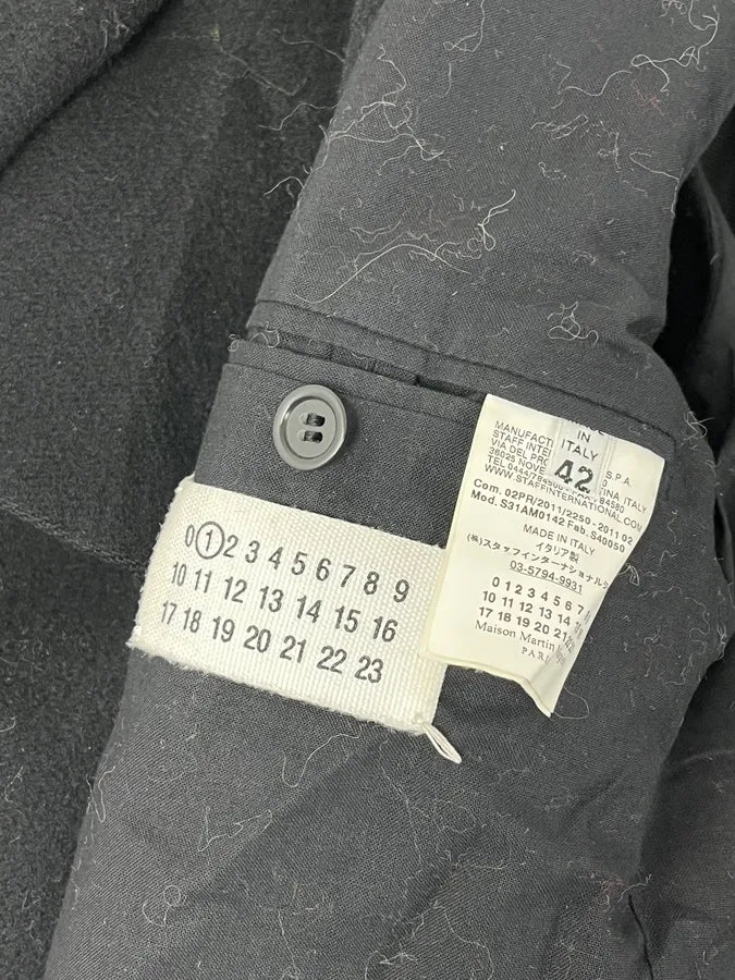 AW2011 Maison Margiela Black Wool Caban Jacket YdFSqje 7