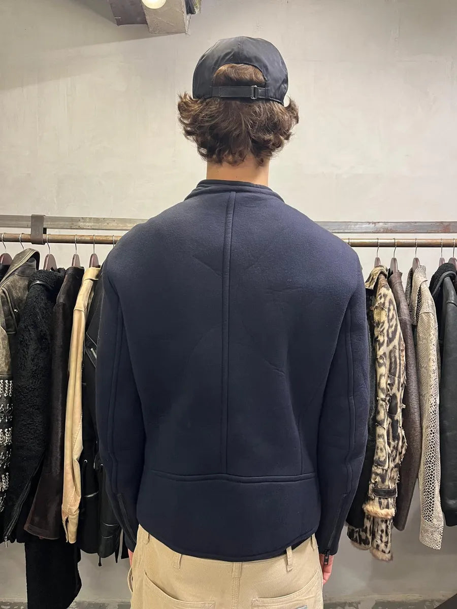 AW2011 Maison Margiela Navy Neoprene 5 Zips Jacket DEDMkUV 3