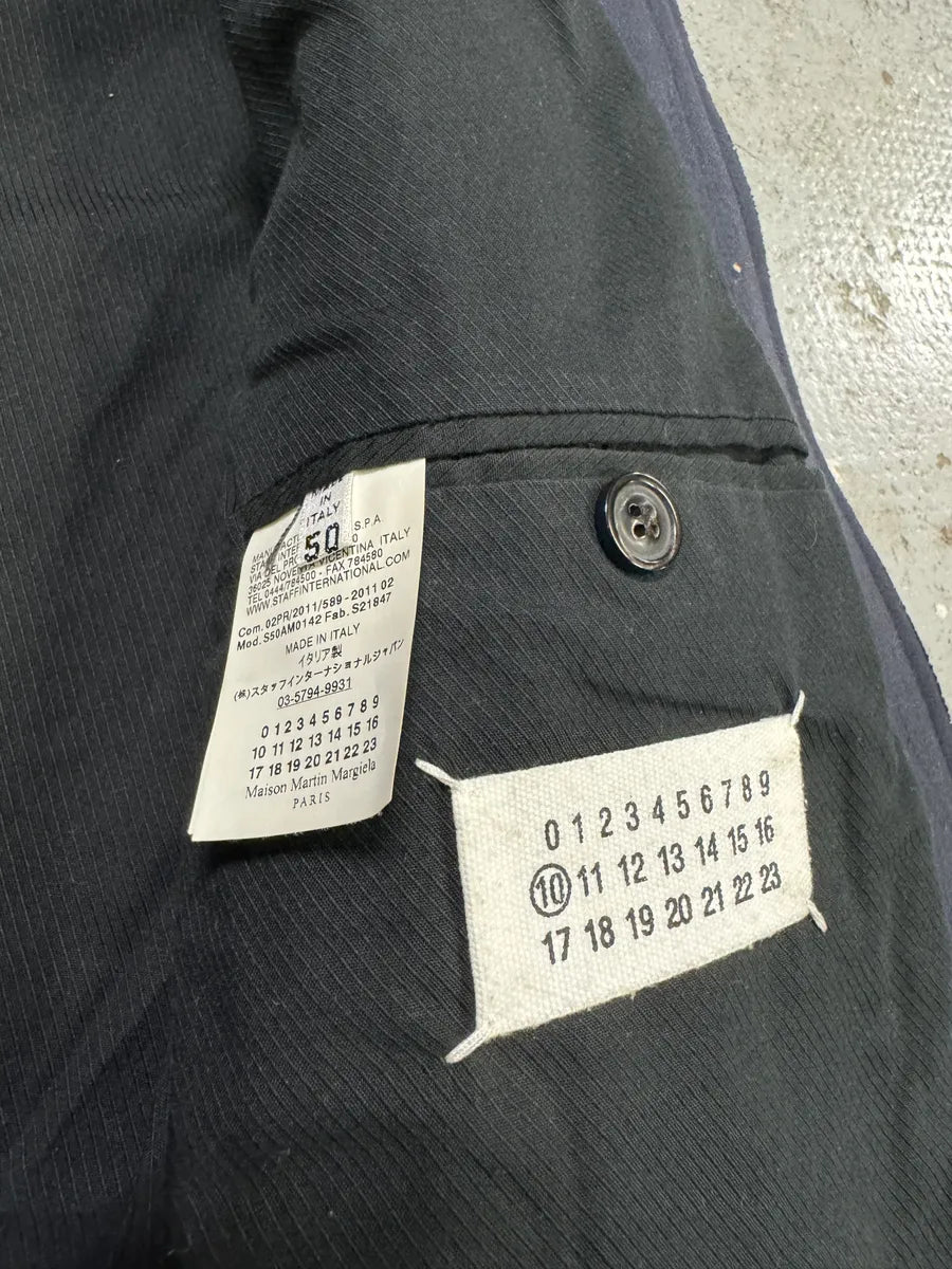 AW2011 Maison Margiela Navy Neoprene 5 Zips Jacket DEDMkUV 5