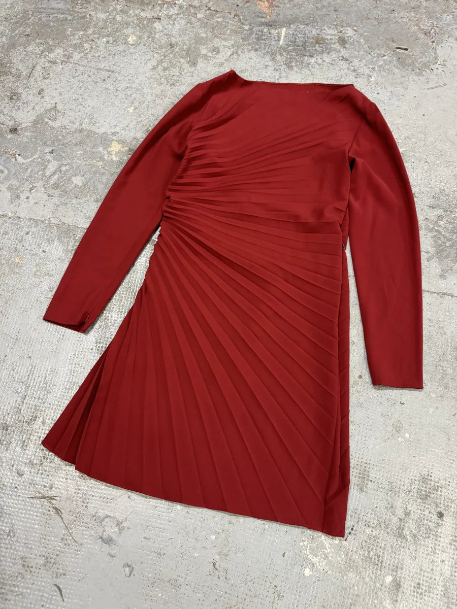margiela red dress NEW Maison Martin Margiela for H&M Hitched Up ASYMMETRICAL DRESS Sz EURO 32 US 2