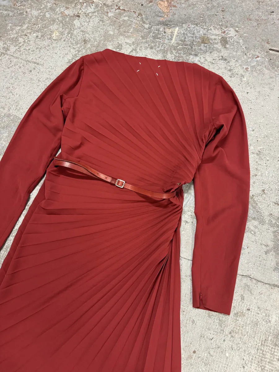 AW2011 Maison Margiela Red Plissed Signature Dress wRTnBDl 3
