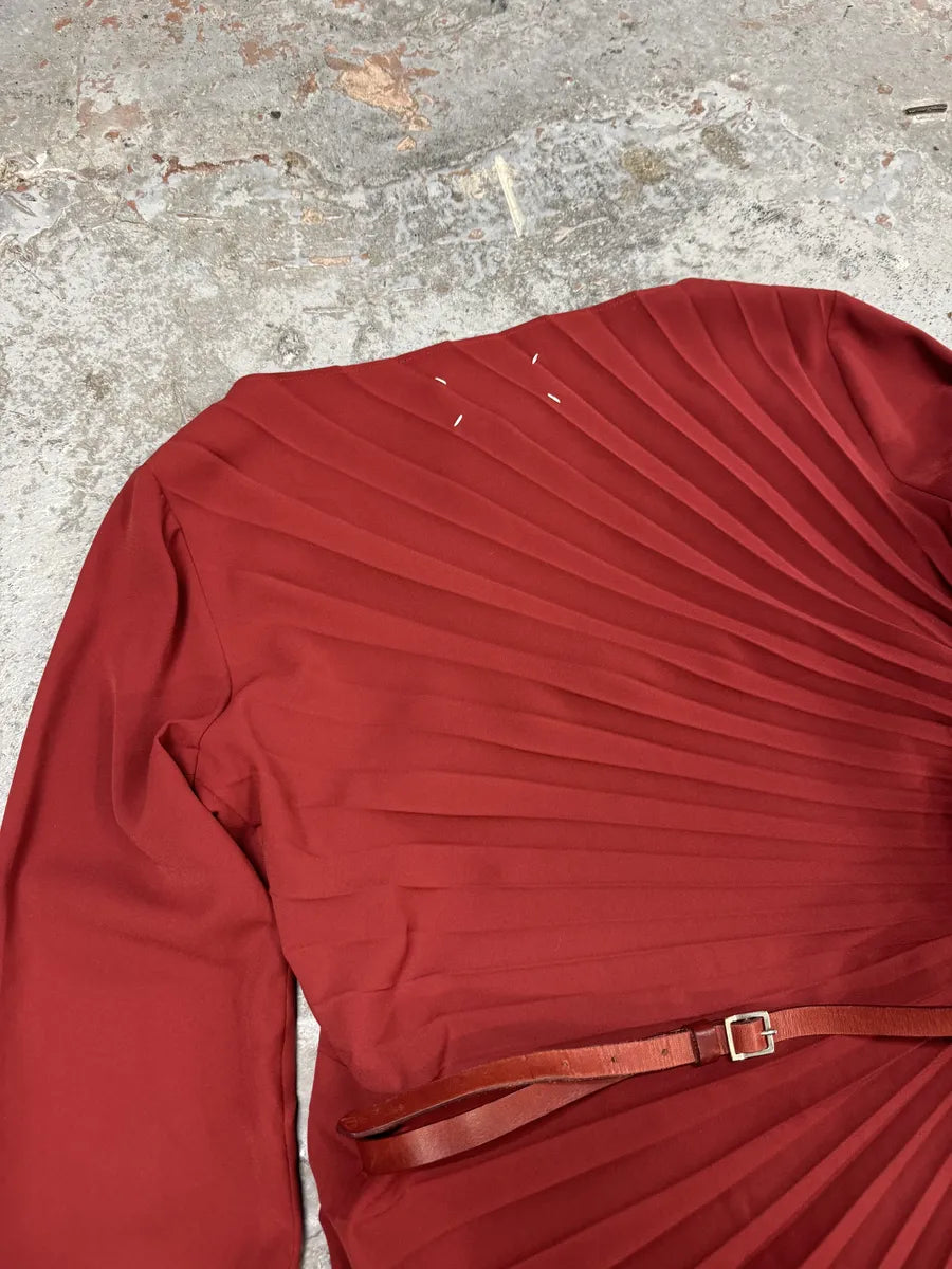 AW2011 Maison Margiela Red Plissed Signature Dress wRTnBDl 4