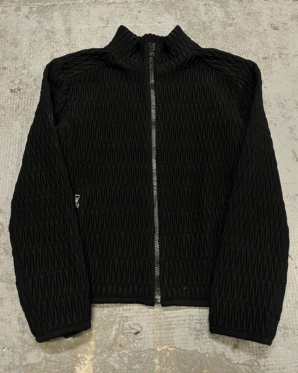 AW2011 Prada Black Pleated Texture Zip-up Jacket paXgxlx 0