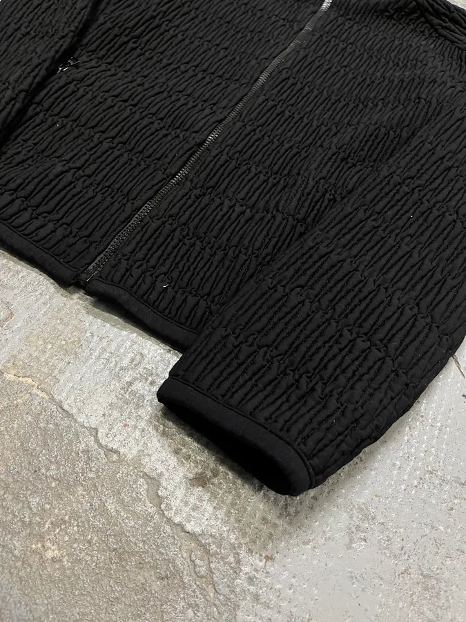 AW2011 Prada Black Pleated Texture Zip-up Jacket paXgxlx 5
