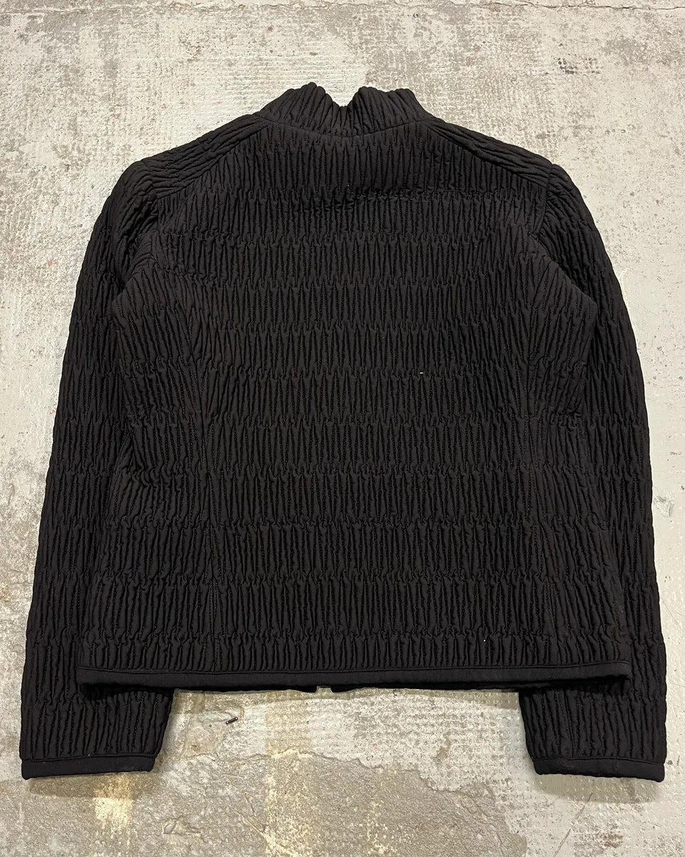 AW2011 Prada Black Pleated Texture Zip-up Jacket paXgxlx 6