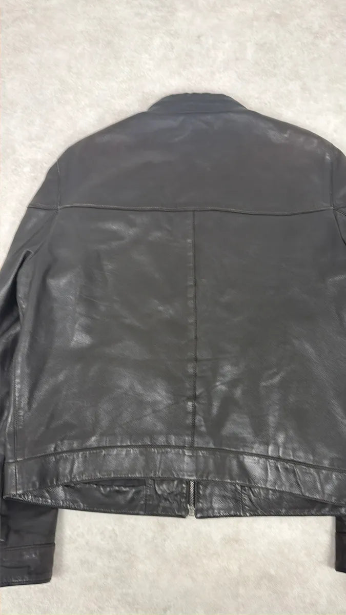 AW2011 Prada Black Premium Leather Biker Jacket jxFPrOz 8