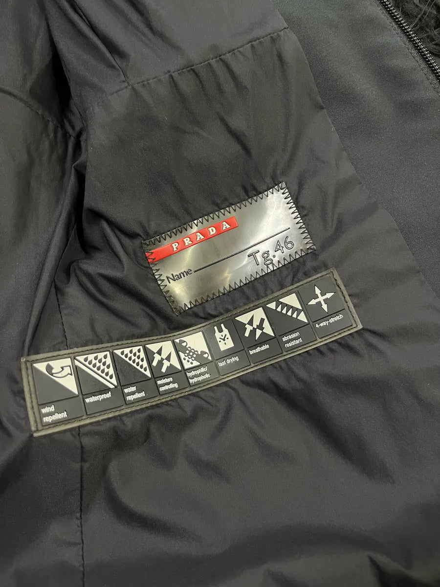 AW2011 Prada Faux Fur Hybrid Technical Black Jacket QobTqyT 9