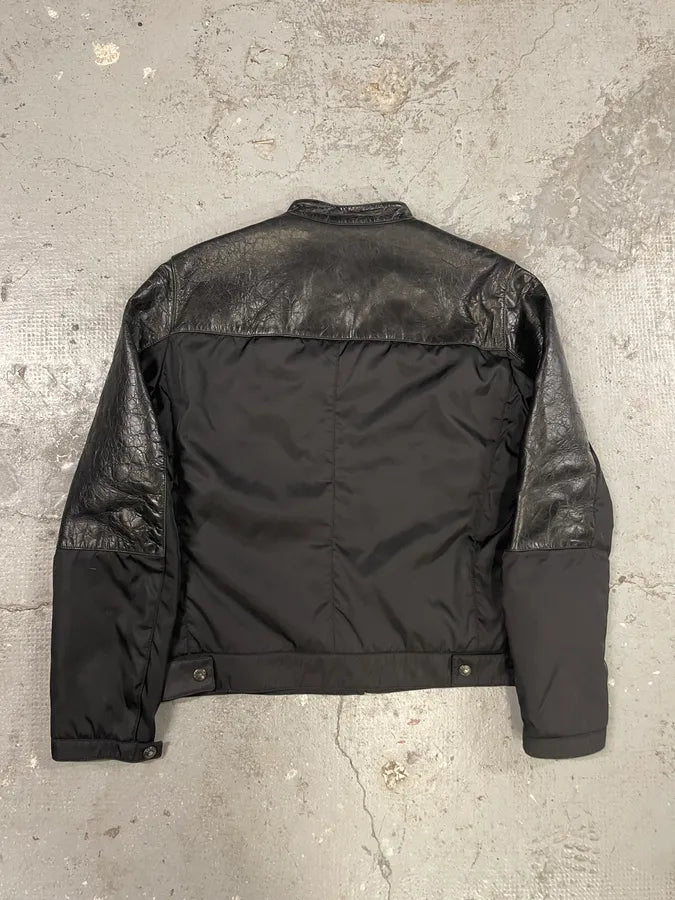 AW2011 Prada Hybrid Leather Black Nylon Jacket (L) 1