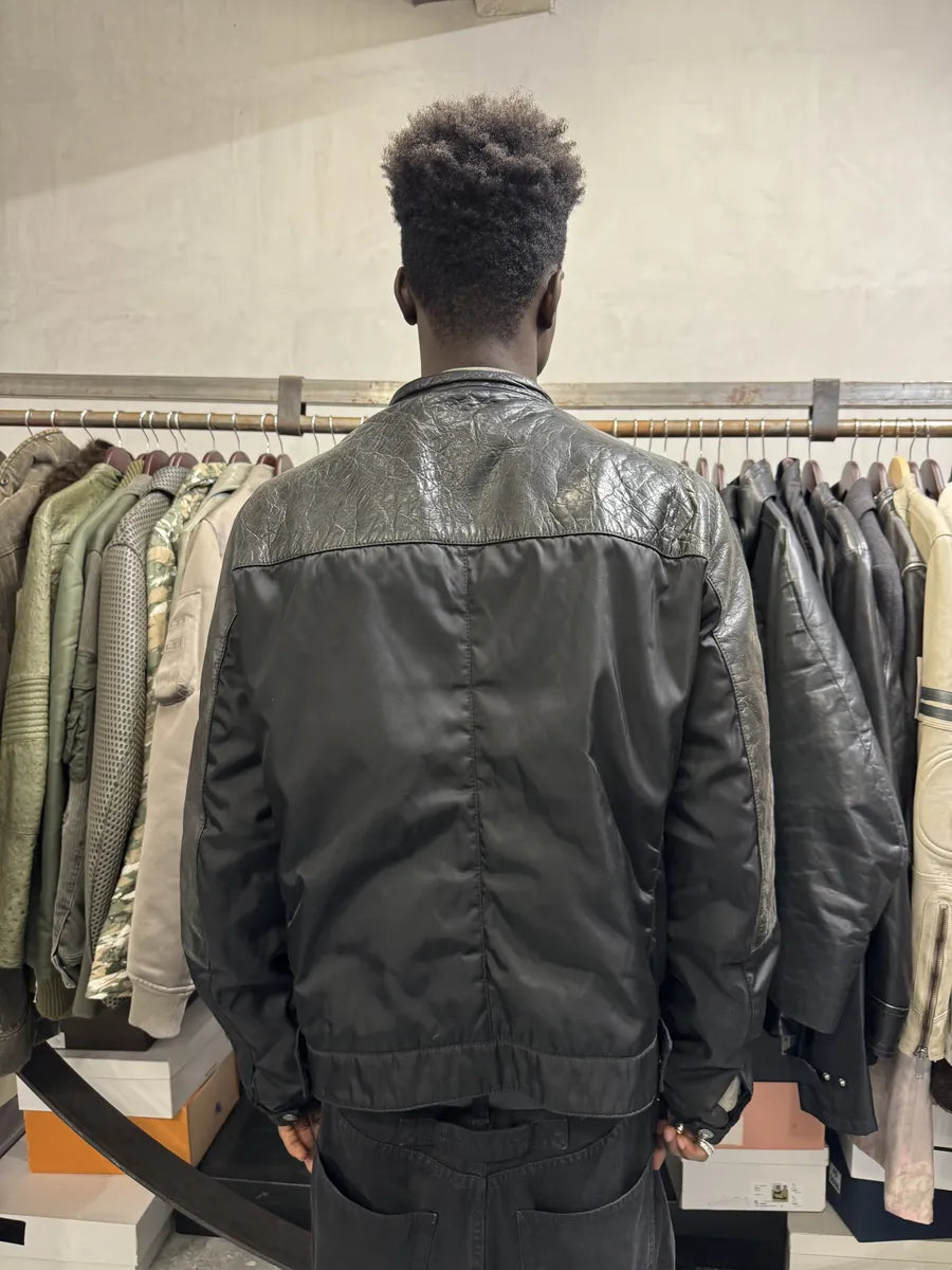 AW2011 Prada Hybrid Leather Black Nylon Jacket UdmAbZd 9