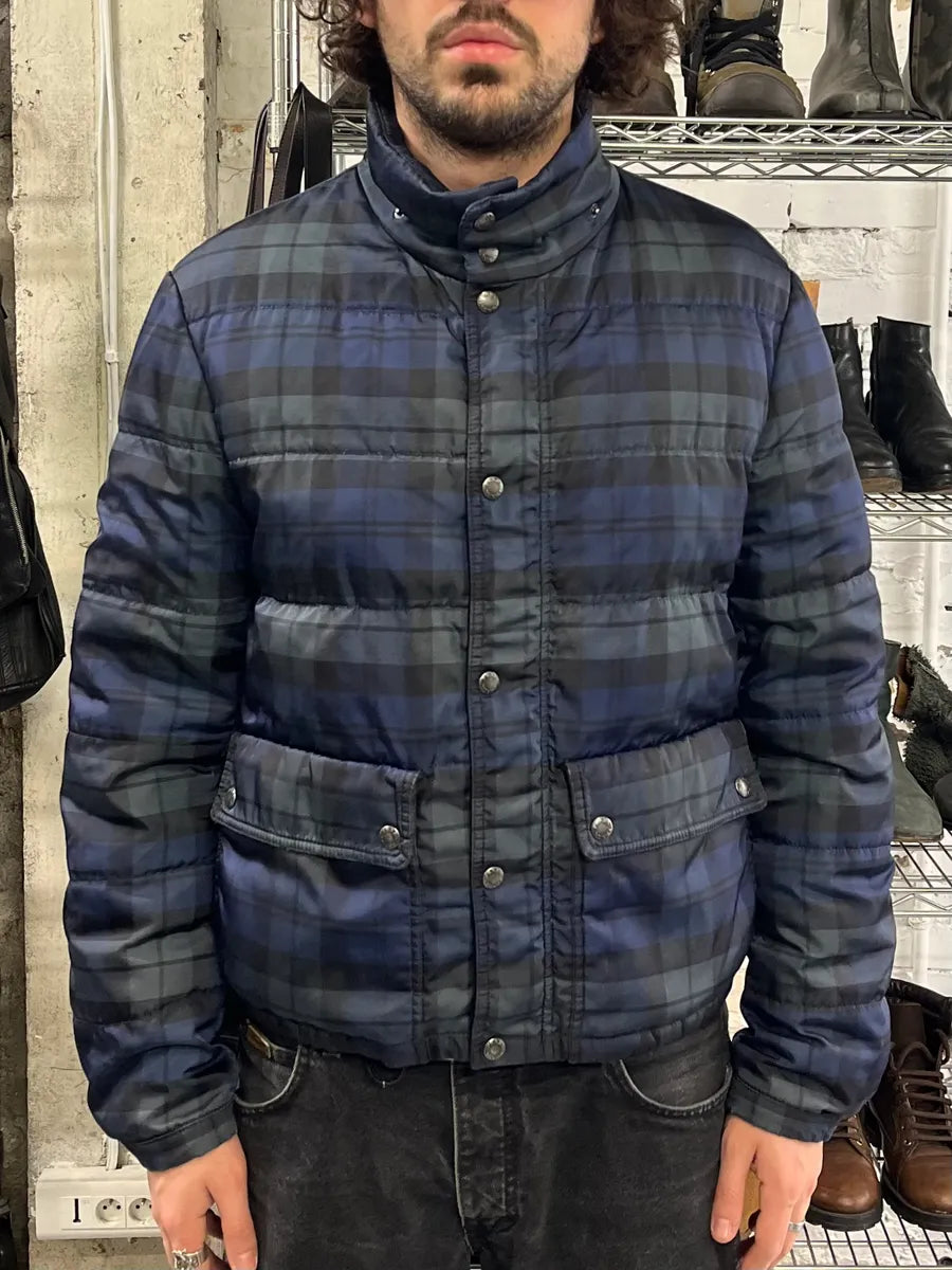AW2011 Prada Linea Rossa Checkered Navy & Green Puffer Jacket JyJveAc 1