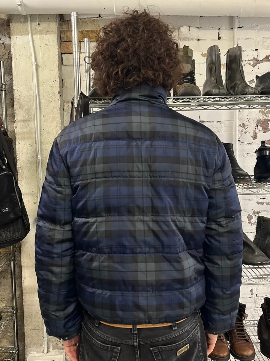 AW2011 Prada Linea Rossa Checkered Navy & Green Puffer Jacket JyJveAc 2