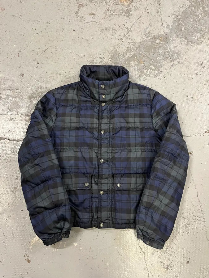 AW2011 Prada Linea Rossa Checkered Navy & Green Puffer Jacket JyJveAc 3