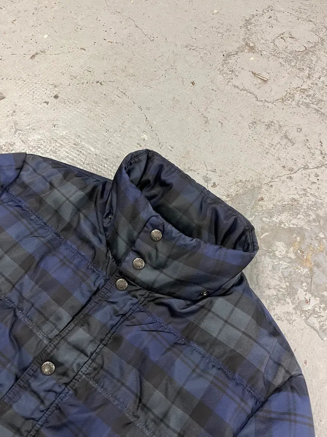 AW2011 Prada Linea Rossa Checkered Navy & Green Puffer Jacket JyJveAc 4