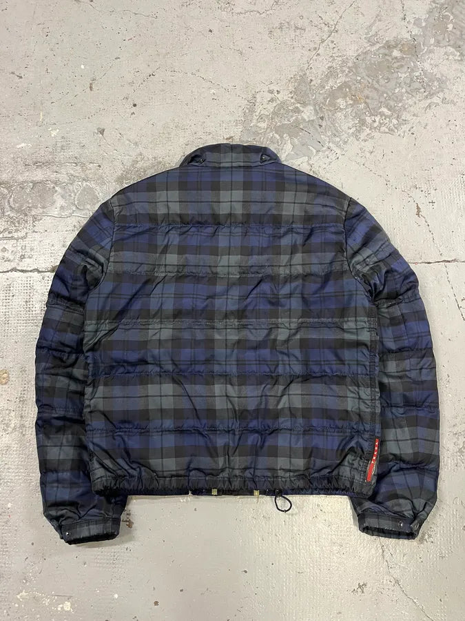AW2011 Prada Linea Rossa Checkered Navy & Green Puffer Jacket JyJveAc 5