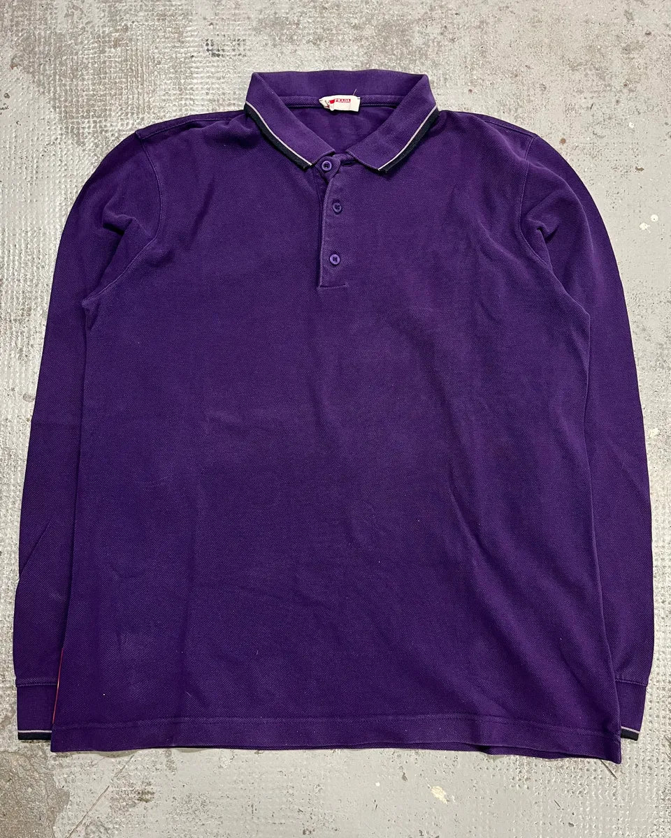 AW2011 Prada Linea Rossa Purple Longsleeve Polo UPsKJwc 3