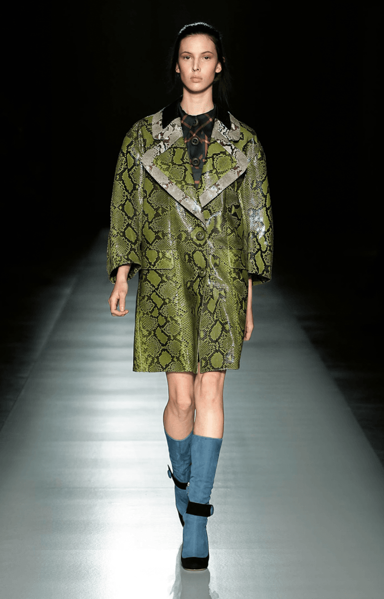 AW2011 Prada Python Leather Green Long Jacket xzmhgpf 1