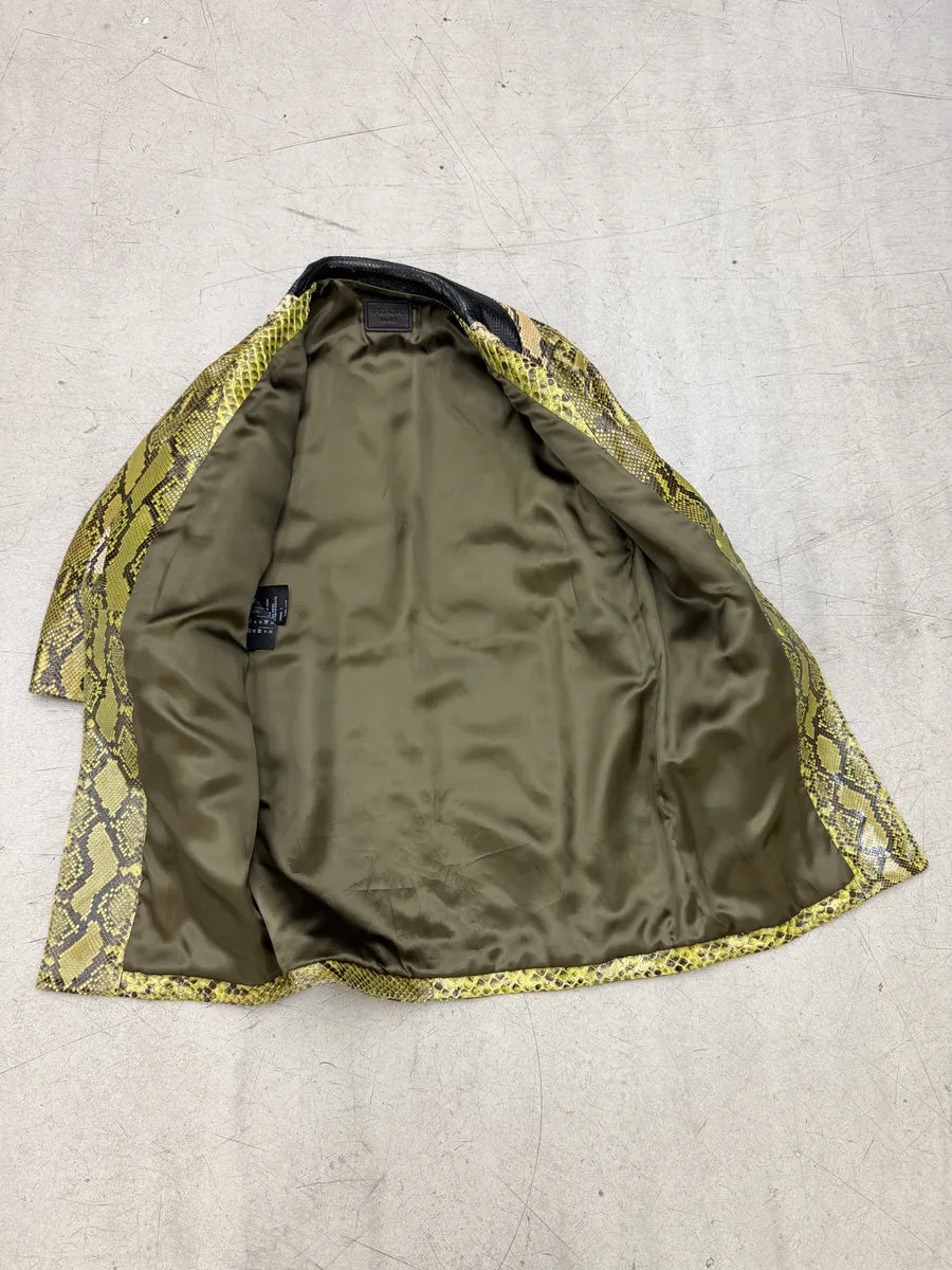 AW2011 Prada Python Leather Green Long Jacket xzmhgpf 12