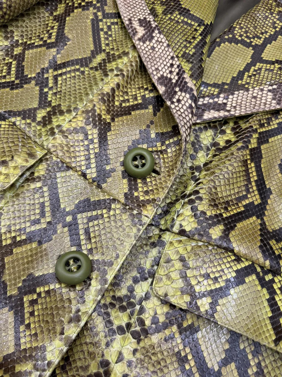 AW2011 Prada Python Leather Green Long Jacket xzmhgpf 13