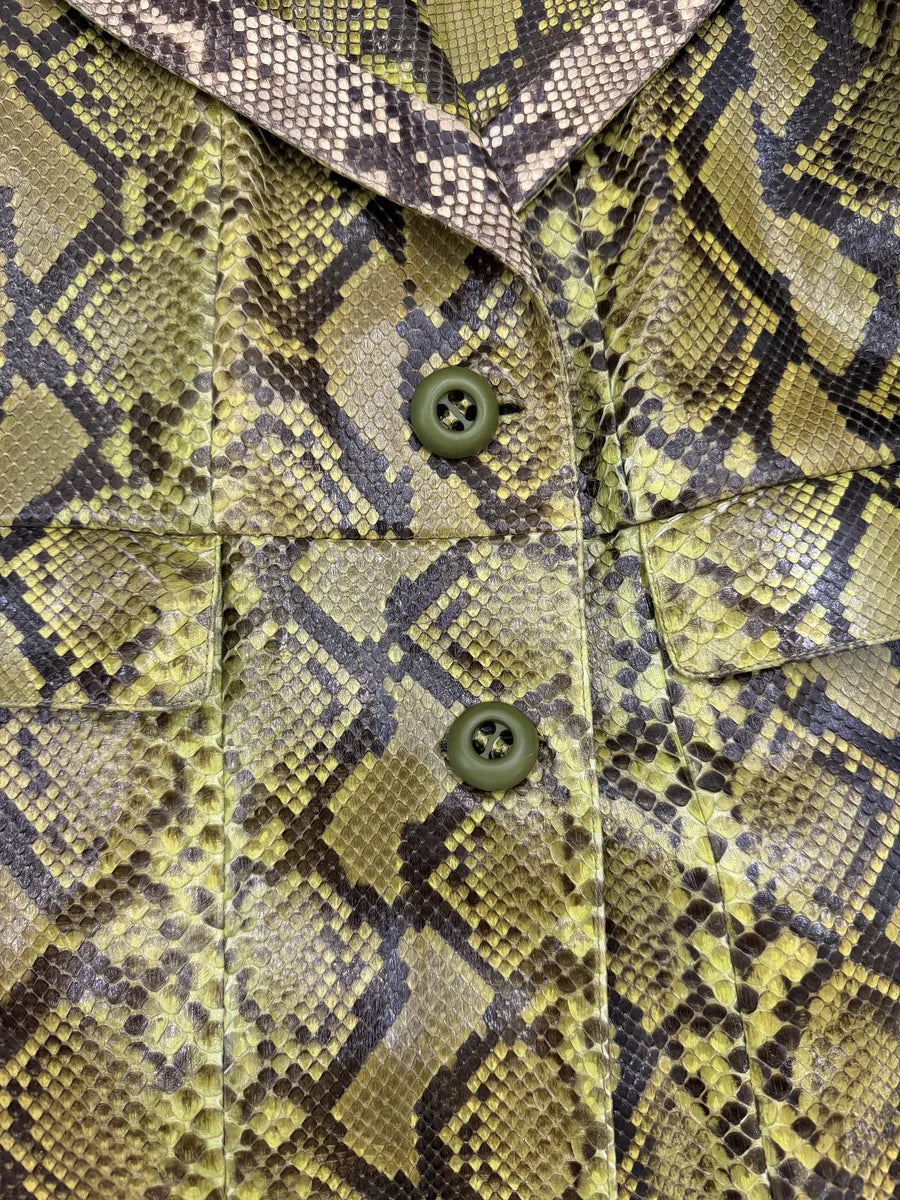 AW2011 Prada Python Leather Green Long Jacket xzmhgpf 14