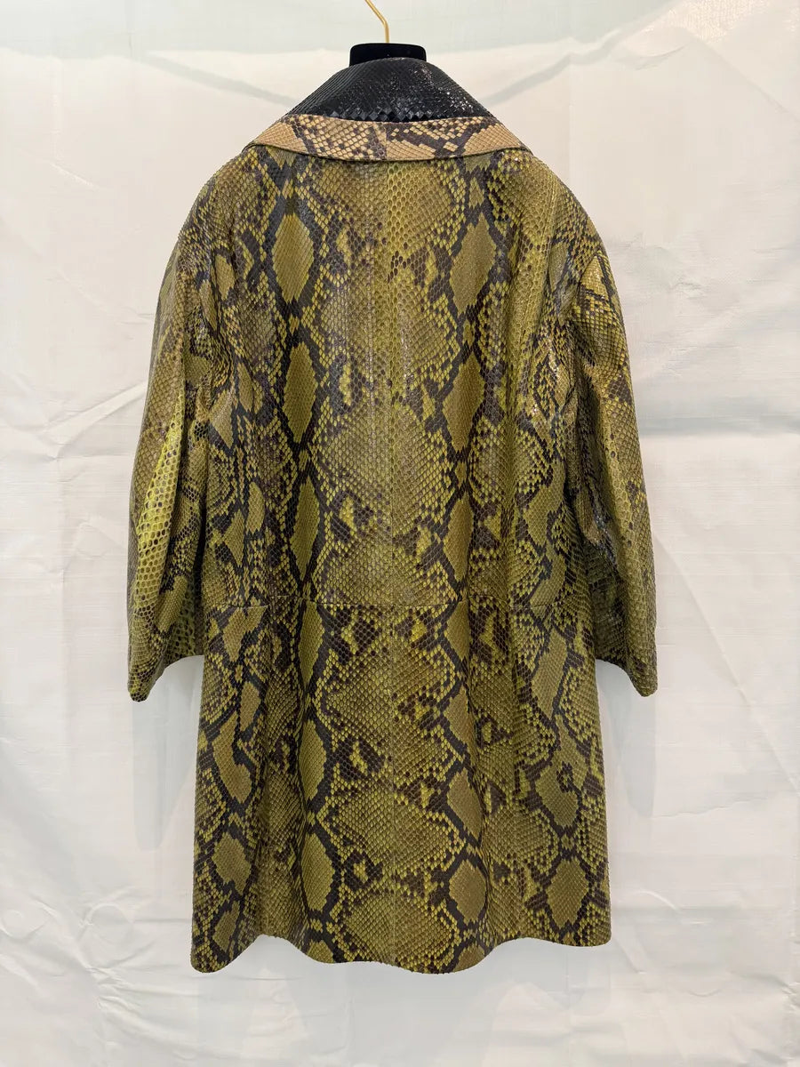 AW2011 Prada Python Leather Green Long Jacket xzmhgpf 3