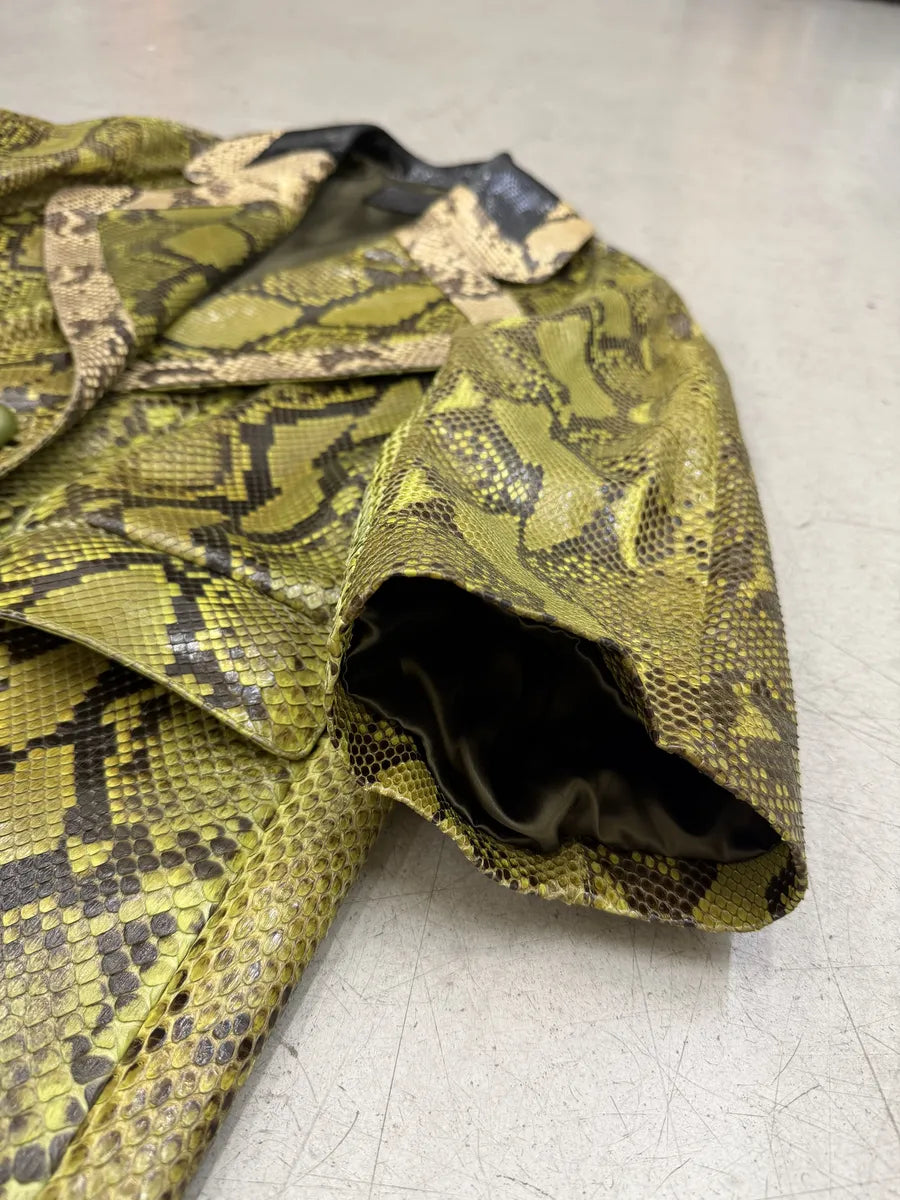AW2011 Prada Python Leather Green Long Jacket xzmhgpf 5