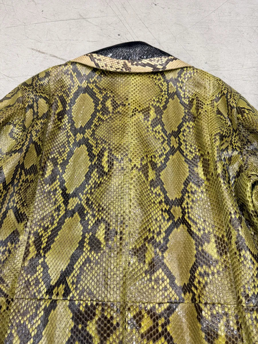 AW2011 Prada Python Leather Green Long Jacket xzmhgpf 8