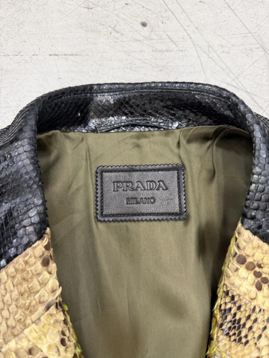 AW2011 Prada Python Leather Green Long Jacket xzmhgpf 9