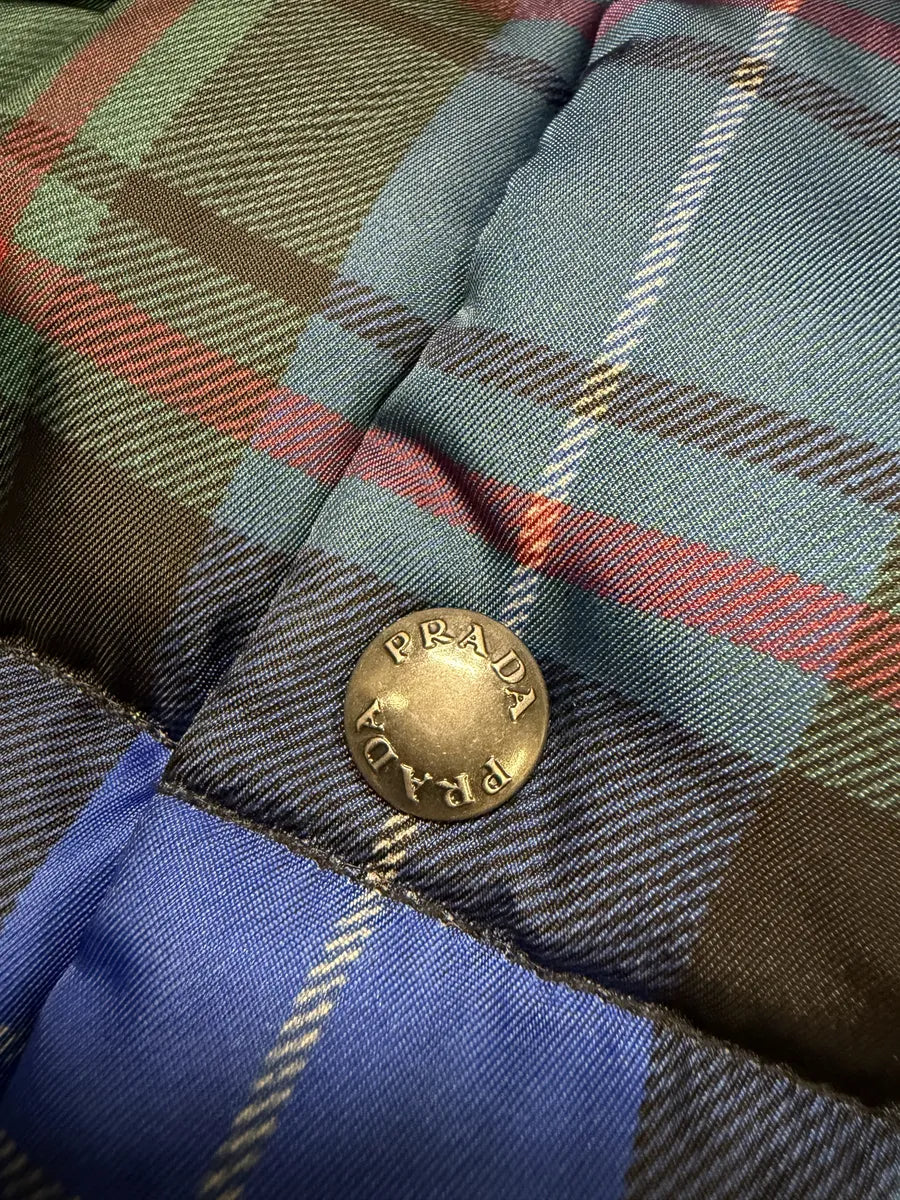 AW2011 Prada Tartan Blue & Green Puffer Jacket VDXMNLk 11