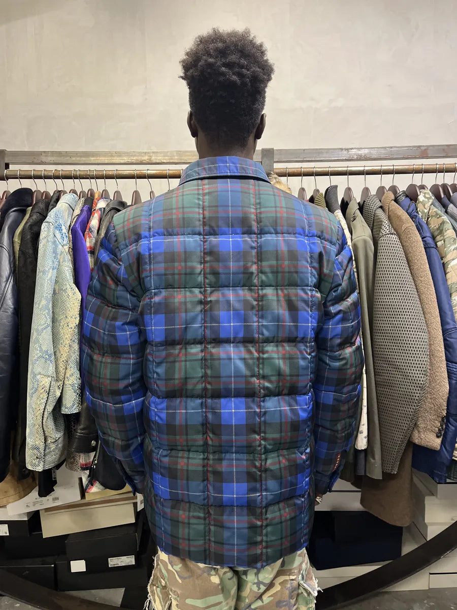 AW2011 Prada Tartan Blue & Green Puffer Jacket VDXMNLk 2
