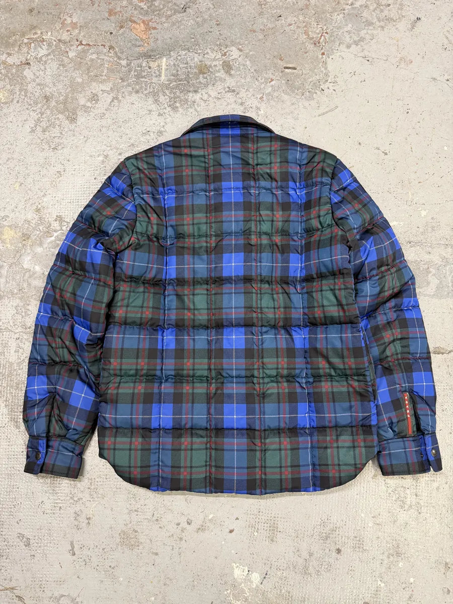 AW2011 Prada Tartan Blue & Green Puffer Jacket VDXMNLk 3