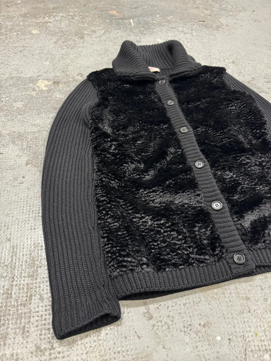 AW2011 Prada Wool Hybrid Black Buttoned Cardigan (S/M) cKAVuUO 3