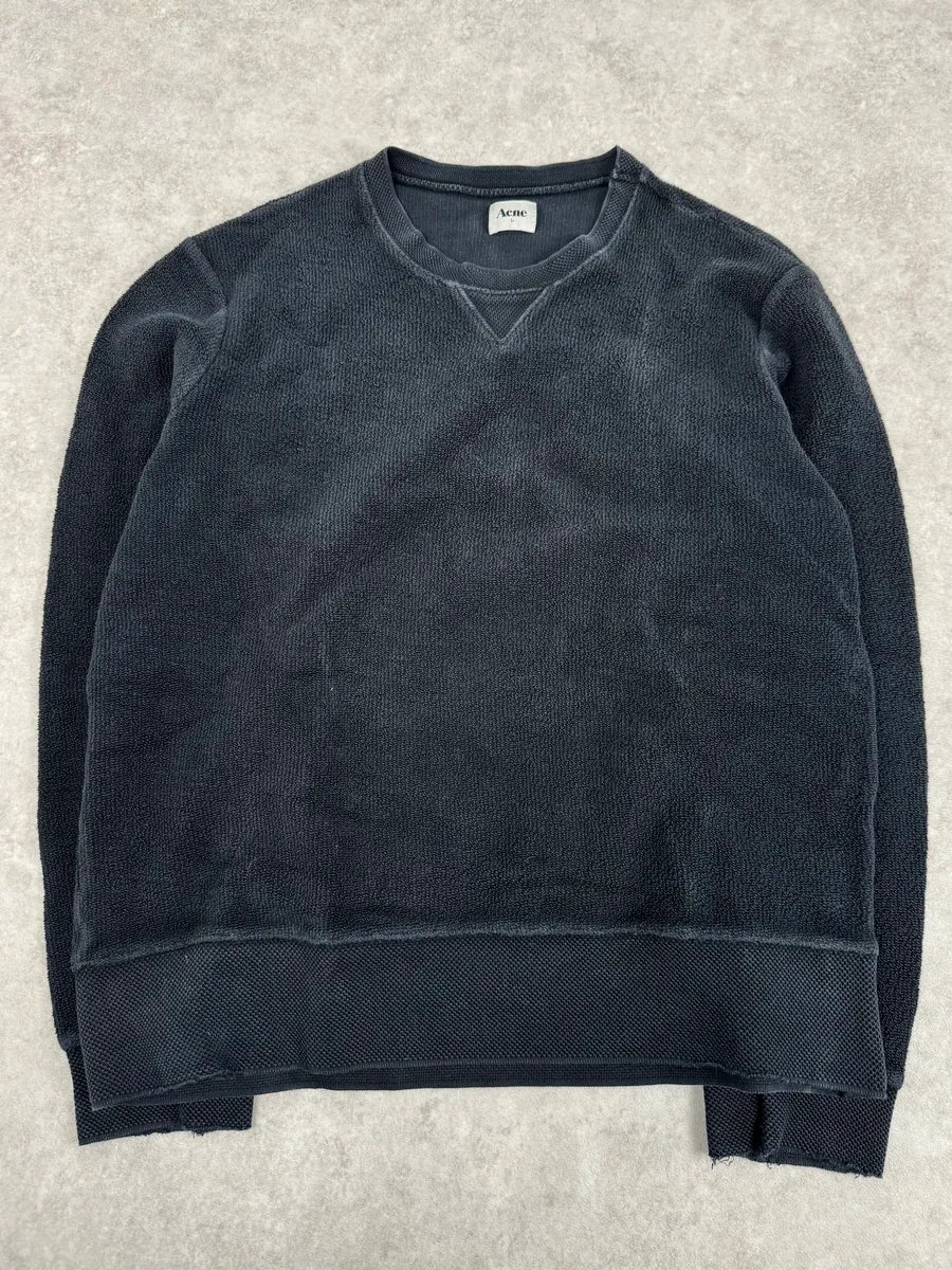 AW2012 Acne Studios Black Terry Crewneck Sweater gFflVtN 0