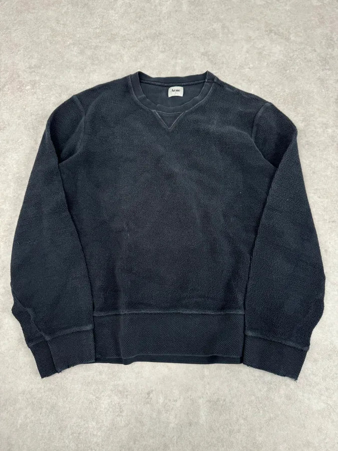 AW2012 Acne Studios Black Terry Crewneck Sweater gFflVtN 3