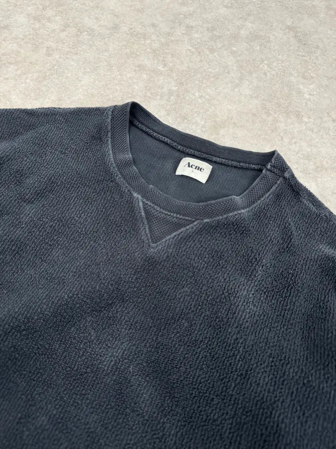 AW2012 Acne Studios Black Terry Crewneck Sweater gFflVtN 4