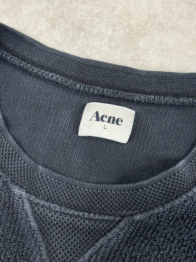 AW2012 Acne Studios Black Terry Crewneck Sweater gFflVtN 7