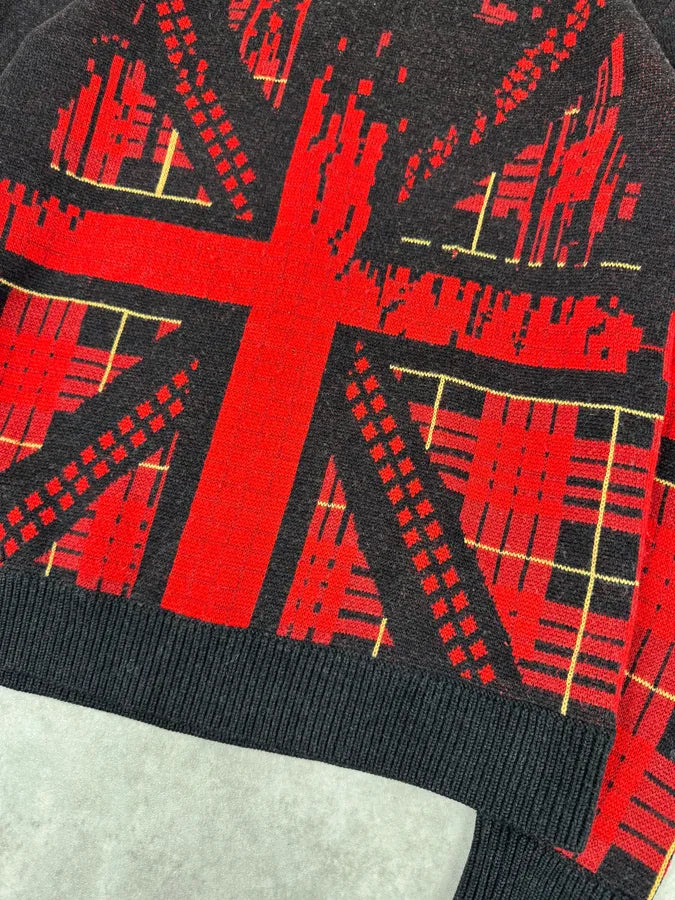 AW2012 Alexander Mcqueen Black & Red UK Flag Destructured Sweater OjEuxaz 3
