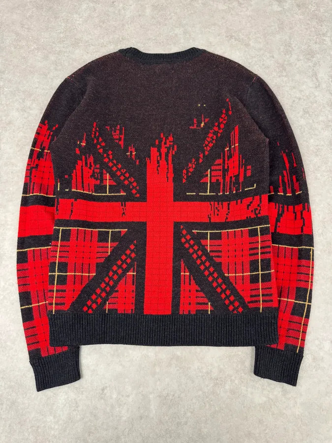 AW2012 Alexander Mcqueen Black & Red UK Flag Destructured Sweater OjEuxaz 4