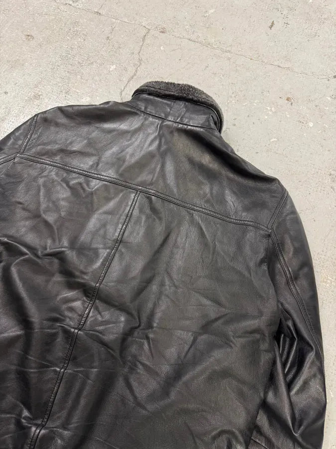 AW2012 Armani Asymmetrical Black Leather Jacket (M/L) ooHuGiM 5