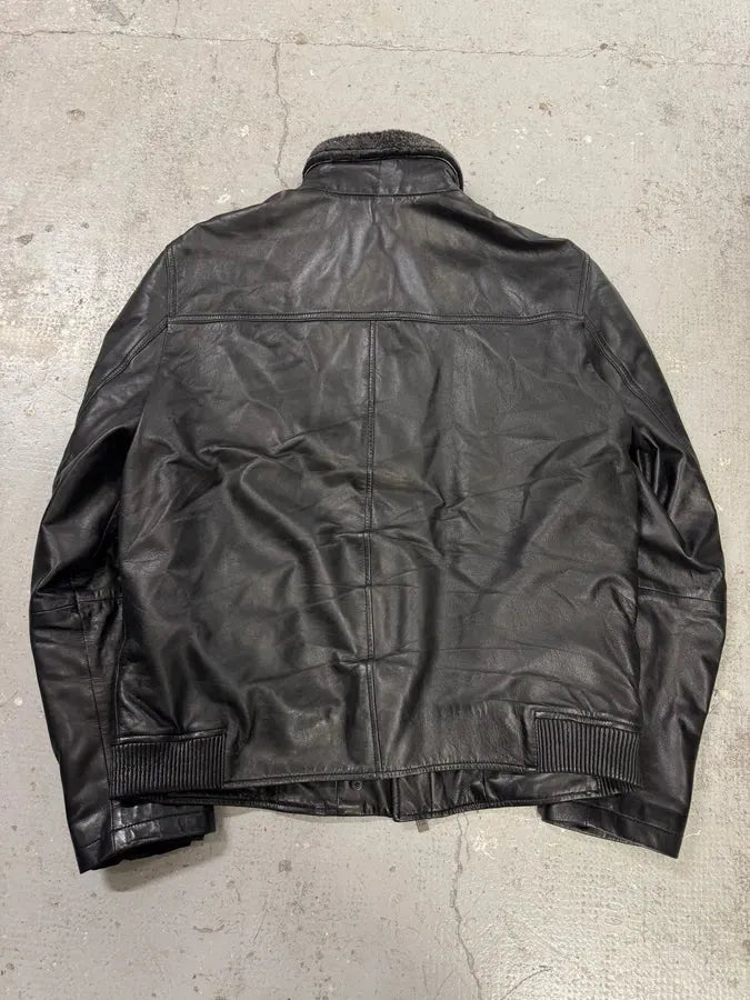 AW2012 Armani Asymmetrical Black Leather Jacket (M/L) ooHuGiM 6