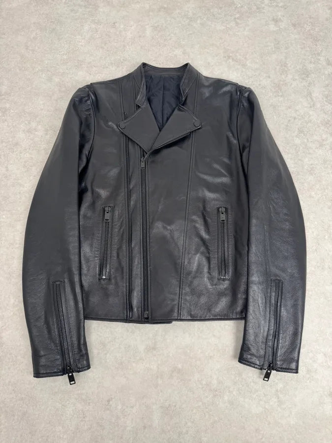 AW2012 Balenciaga Perfecto Pure Black Leather Jacket ASCNPcM 0