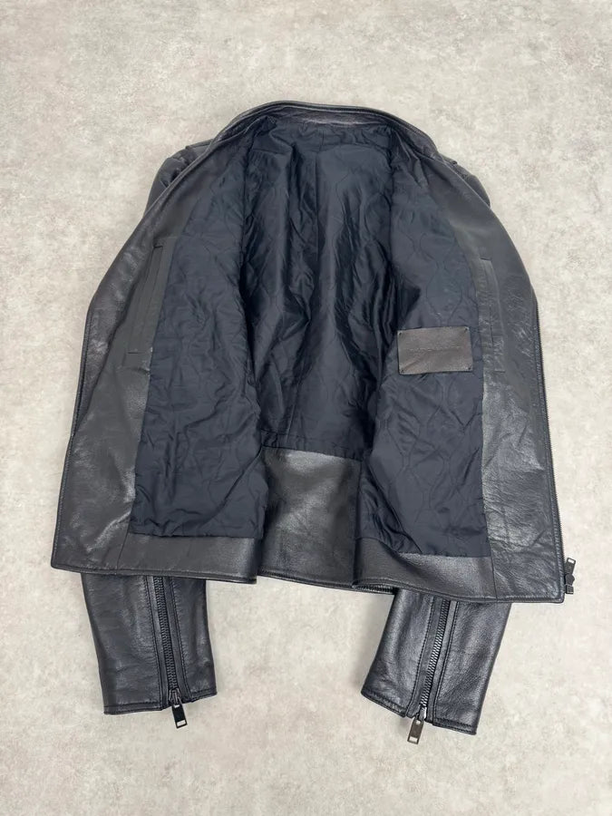 AW2012 Balenciaga Perfecto Pure Black Leather Jacket ASCNPcM 4