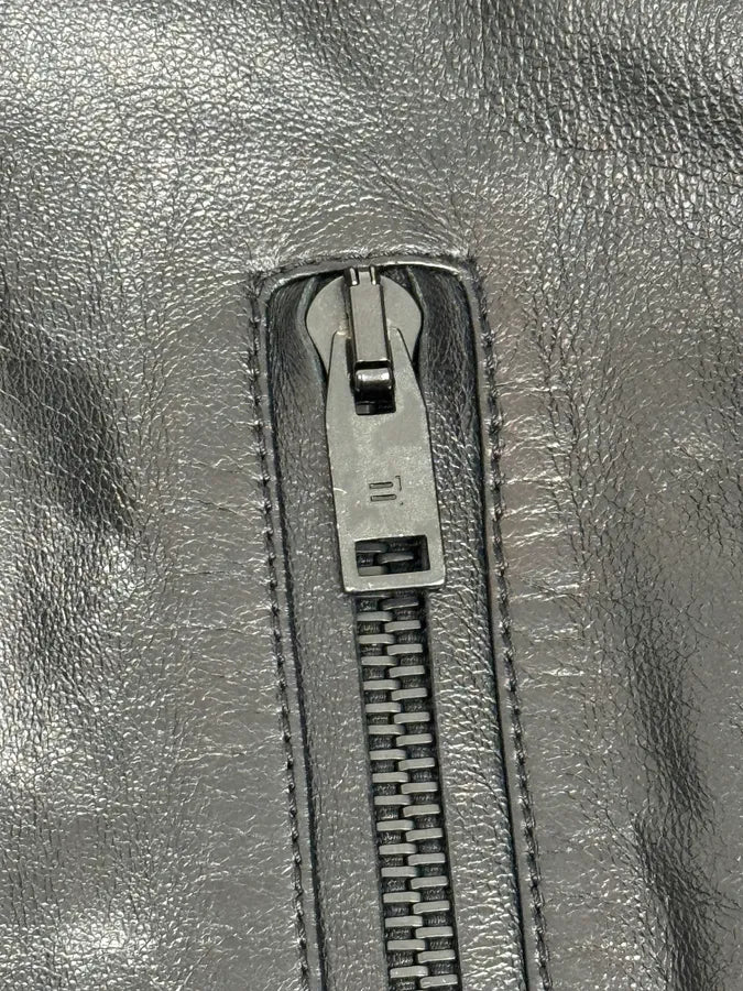 AW2012 Balenciaga Perfecto Pure Black Leather Jacket ASCNPcM 5