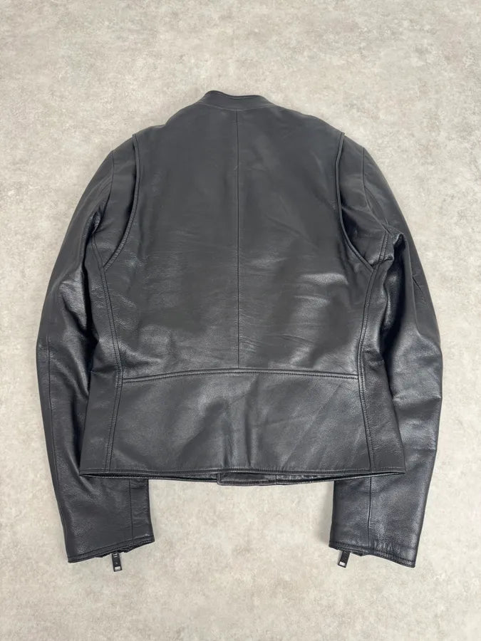 AW2012 Balenciaga Perfecto Pure Black Leather Jacket ASCNPcM 6