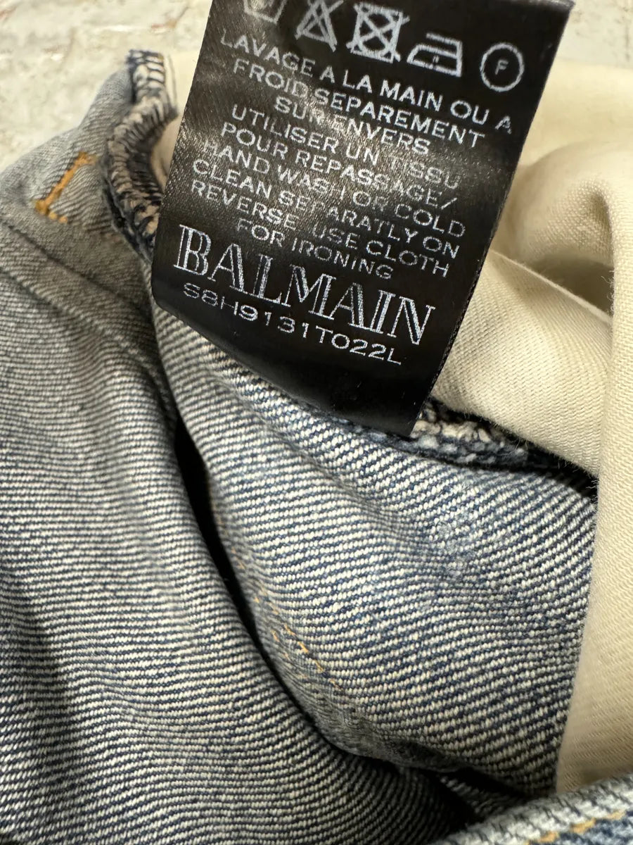 AW2012 Balmain Avant-Garde Blue Biker Denim Jeans JeaAnwa 7