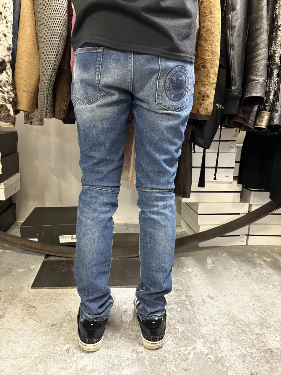 AW2012 Balmain Avant-Garde Blue Slim Denim Jeans PwjgboD 3