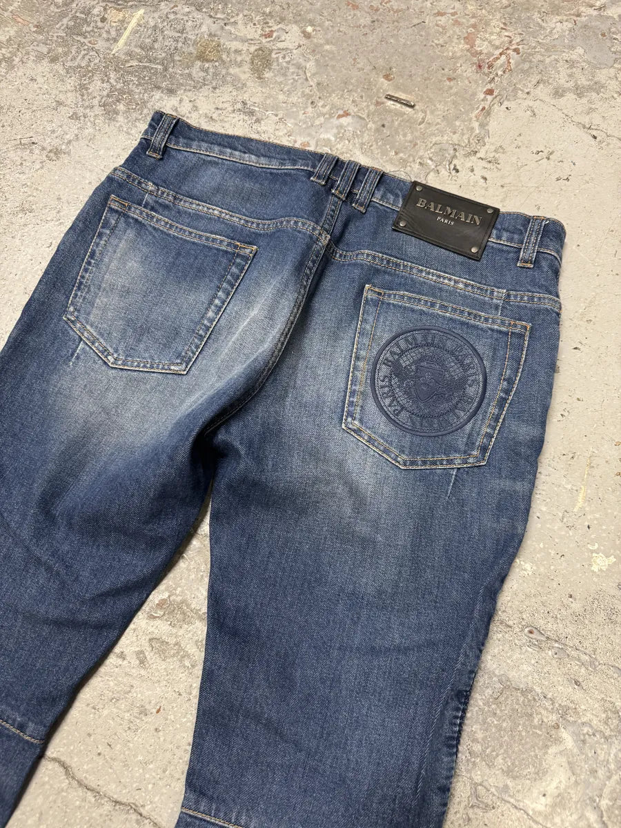 AW2012 Balmain Avant-Garde Blue Slim Denim Jeans PwjgboD 6