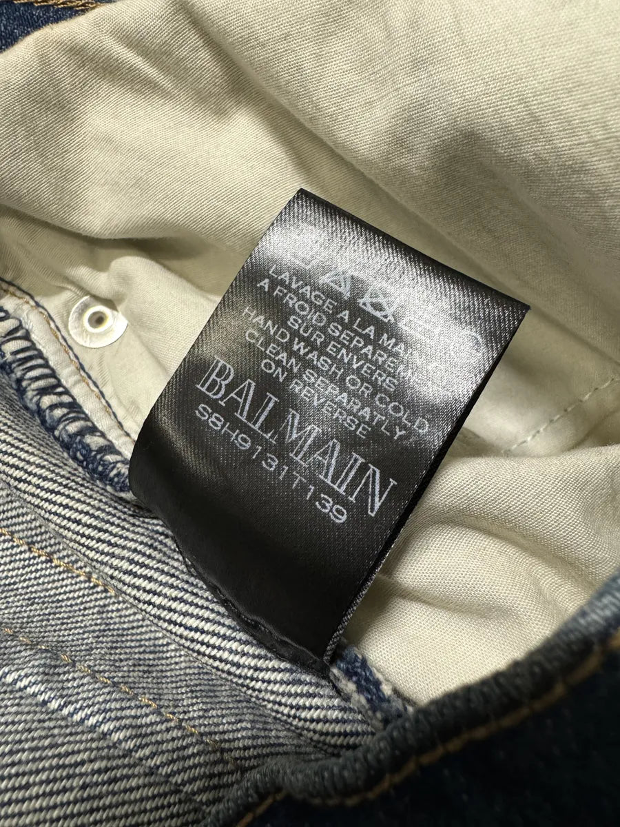 AW2012 Balmain Avant-Garde Blue Slim Denim Jeans PwjgboD 7