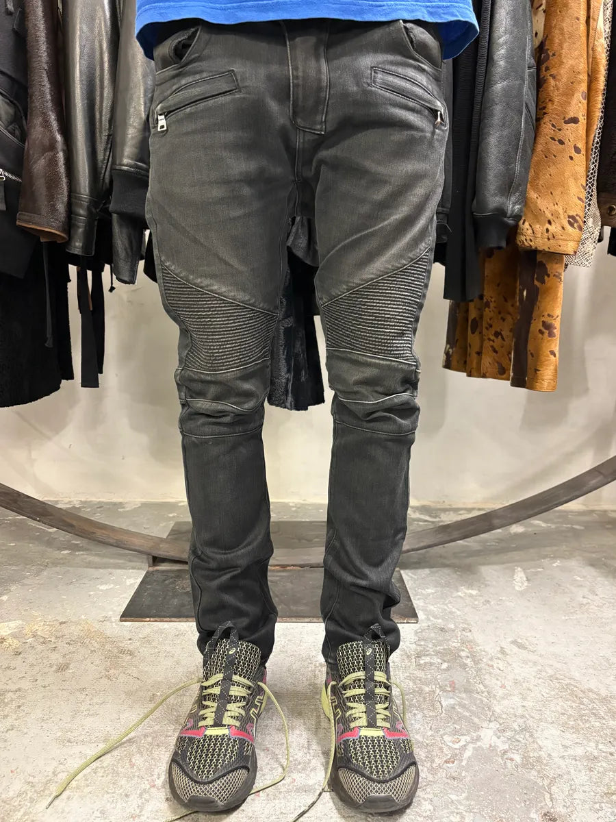 AW2012 Balmain Black Faded Denim Jeans (S/M) RuPfHKM 1