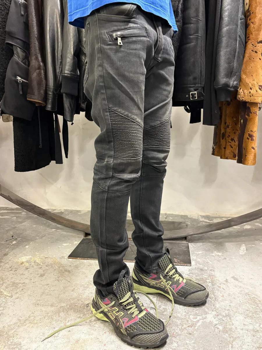 AW2012 Balmain Black Faded Denim Jeans (S/M) RuPfHKM 3