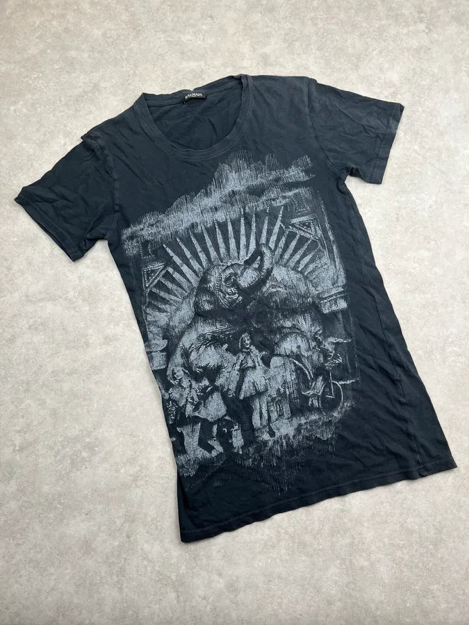 AW2012 Balmain Black Persian War Elephant T-Shirt sZzDPeT 3